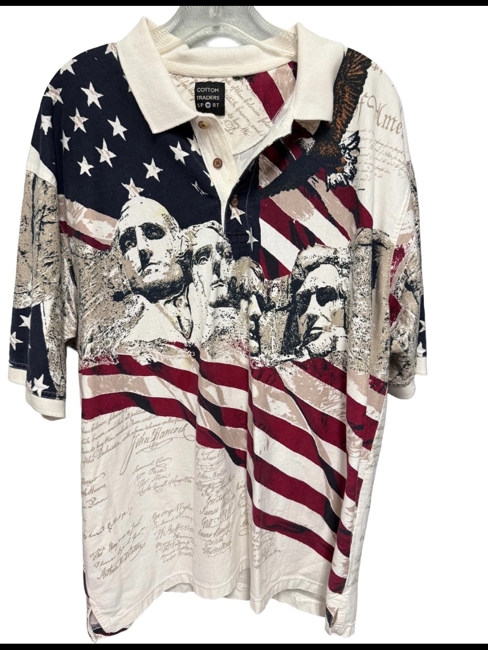 American Clothing Company USA All Over Print Men’s Collar Short Sleeve Shirt XXL